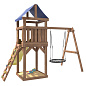Детская деревянная площадка IgroWoods Классик ДКП-12 с качелями гнездо 100 см крыша тент