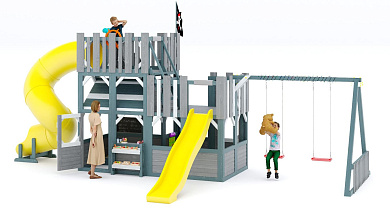 детский игровой комплекс савушка playhouse-6 с домиком для дачи