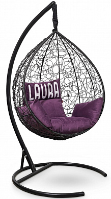 подвесное кресло-кокон laura outdoor sevilla velour sev-3 черное