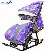 санки-коляска snow galaxy luxe елки на больших мягких колесах+сумка+муфта