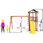 Детская деревянная площадка Можга Спортивный городок 1 СГ1-Р912-Тент с качелями крыша тент