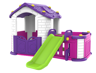игровой домик toy monarch chd-354 с горкой и забором