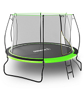 батут unix line ufo 10 ft с защитной сеткой и лестницей green