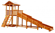 зимняя деревянная заливная горка можга 2 сг2-р919 с узким скалодромом и скатом 4 метра