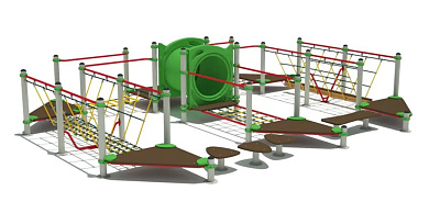 канатный лабиринт ловкость для спортивной площадки