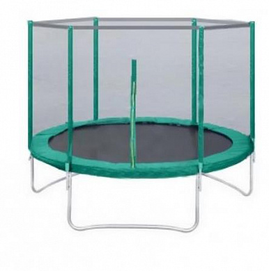 батут  кмс trampoline 10 футов с защитной сеткой зеленый