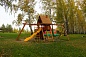 Детский игровой комплекс Sunrisesta NS6 с деревянной крышей и рукоходом