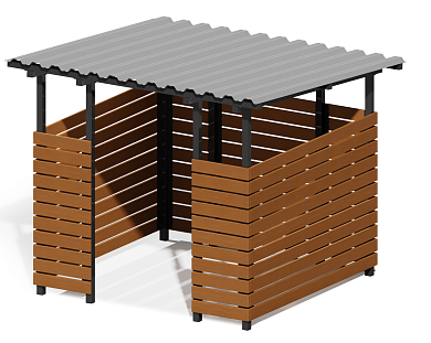 контейнерная площадка эко хоз-07.1 на 1 контейнер для уличной площадки