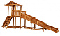 Зимняя деревянная заливная горка Можга 3 СГ3-Р919 с широким скалодромом и скатом 4 метра