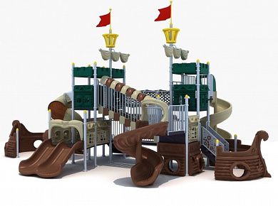 игровой комплекс икк-011 корабли и паровозы от 6 лет для детской площадки