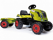 трактор педальный smoby xl с прицепом claas 710114