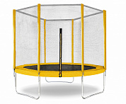 батут  кмс trampoline 8 футов с защитной сеткой желтый