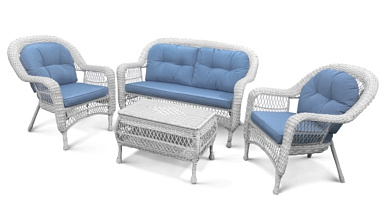 комплект плетеной мебели афина-мебель lv-520 white/blue