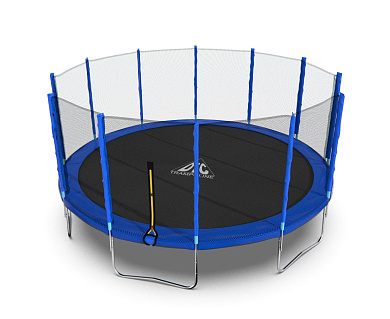 батут dfc trampoline fitness с сеткой 16ft синий