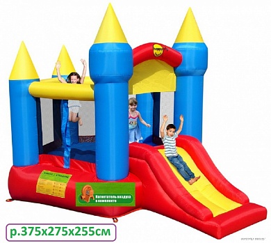 детский надувной батут happy hop pentagon-shaped castle with slide