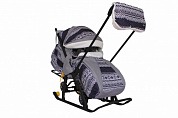 санки-коляска snow galaxy luxe финляндия черная на больших мягких колесах+сумка+муфта