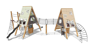 детский комплекс шалаши вст 3504 для уличной площадки