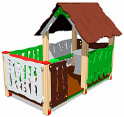 детский игровой домик хижина с оградой им115 для улицы