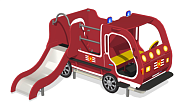 игровой комплекс пожарная машинка с горкой ио-10 для детской площадки
