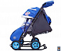 Санки-коляска Snow Galaxy City-1-1 на больших надувных колёсах 2 Медведя на облаке на синем