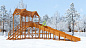 Зимняя деревянная горка Igragrad Snow Fox Макси скат 10 метров