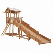 зимняя деревянная заливная горка можга сг-р919-р918 с узкой лестницей и скатом 4 метра