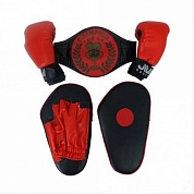 набор боксерский е034 (перчатки, лапы, пояс чемпиона)