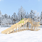 Зимняя деревянная горка Igragrad Snow Fox 2 скат 10 метров без покрытия