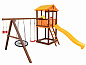 Детский игровой комплекс Perfetto sport Pitigliano-3 + качели-гнездо Паутина 100