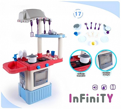 игрушечная кухня для девочек infinity с 17 аксессуарами