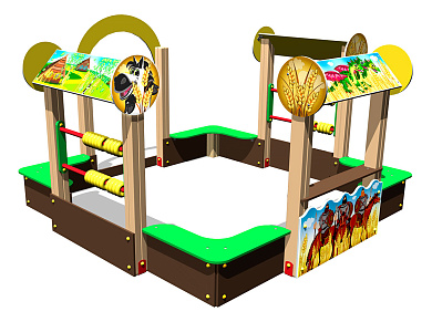 песочный дворик богатыри у1 п074 для детской площадки