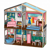 кукольный домик kidkraft для барби с магнитным дизайном интерьера