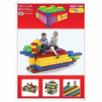 крупноблочный конструктор edu-play edu-farm big block набор 48 элементов, eb-3048