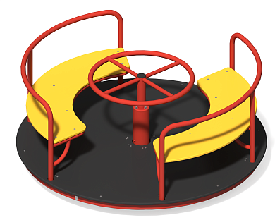 карусель круговая 2 кр-24 с рулем для детской площадки