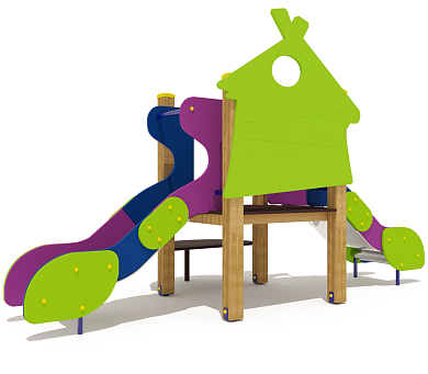 горка двойная избушка 08206.24 для детской площадки