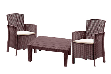 комплект мебели b:rattan rosario balcony set коричневый уличный