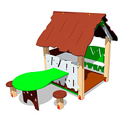 детский игровой домик хижина со столиком зним 114 для улицы