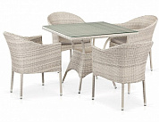 комплект плетеной мебели афина-мебель t190b/y350a-w85-90x90 latte 4pcs