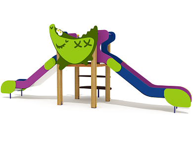горка двойная крокодил 08408.24 для детской площадки