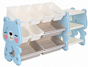 стеллаж для игрушек с ящиками pituso медвежонок blue 
