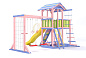 Детская деревянная площадка Савушка 15 color-7 для дачи