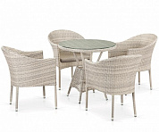 комплект плетеной мебели афина-мебель t705ant/y350-w85 4pcs latte