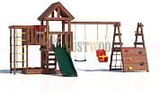 детская деревянная площадка custwood junior color jc15 с деревянной крышей для дачи
