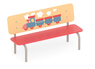 Детская скамейка Romana Поезд день 302.09.00 для игровой площадки