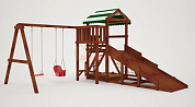 детская деревянная площадка савушка мастер 4 сезона - 2 махагон