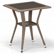 плетеный стол афина-мебель t25-w56-50x50 light brown