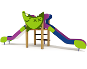 горка двойная крокодил 08408.24 для детской площадки
