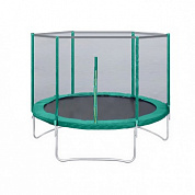 батут  кмс trampoline 8 футов с защитной сеткой зеленый