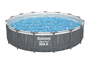 бассейн каркасный bestway steel pro max 561gd 457x107 см, 14970 л, фильтр-насос 3028 л\ч, лестница, тент, подсветка