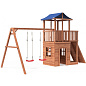 Детская деревянная площадка Можга СГ3-Р912-Р946-Д тент с качелями, домиком и балконом 